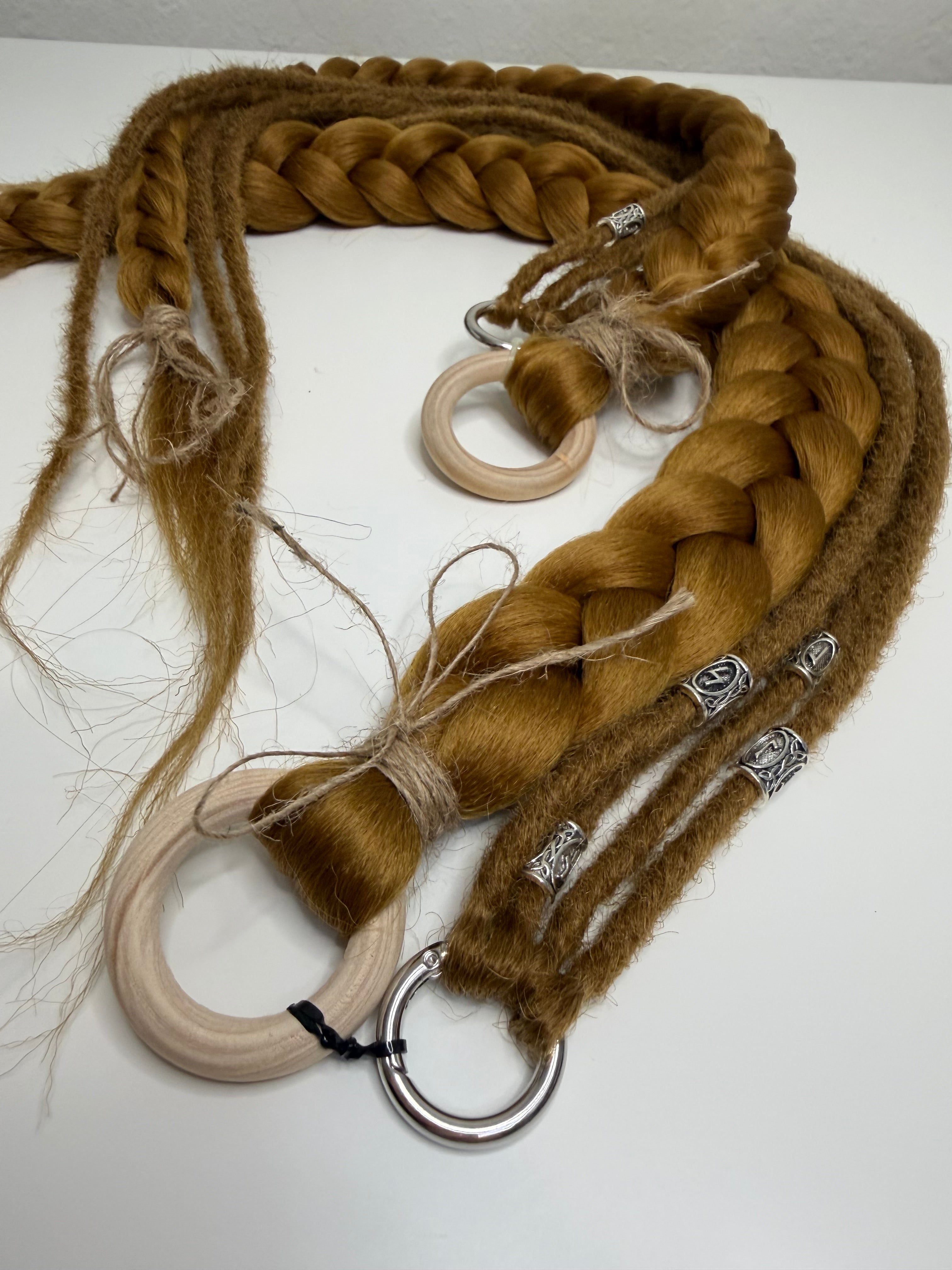 100% Handmade Playa Hairfall: No-MOOP Burning Man Braids & Dreadlock Extensions Natural bronze 1
