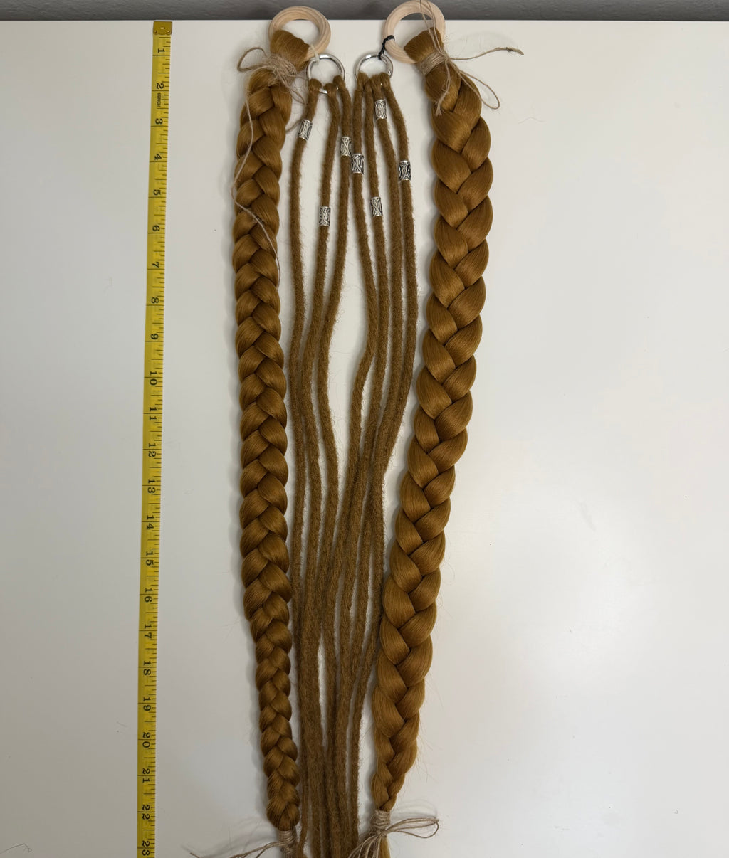 100% Handmade Playa Hairfall: No-MOOP Burning Man Braids & Dreadlock Extensions Natural bronze 1