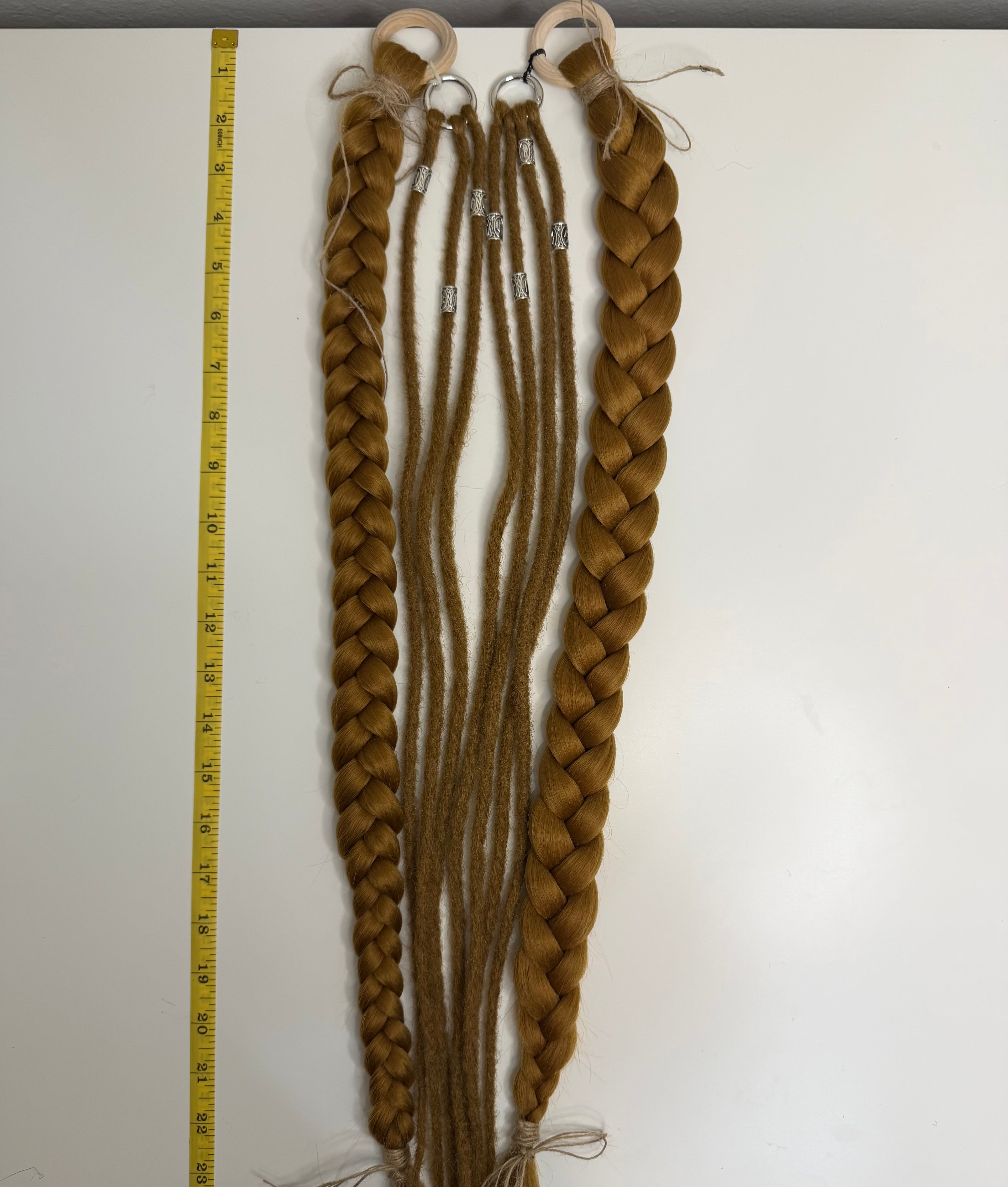 100% Handmade Playa Hairfall: No-MOOP Burning Man Braids & Dreadlock Extensions Natural bronze 1