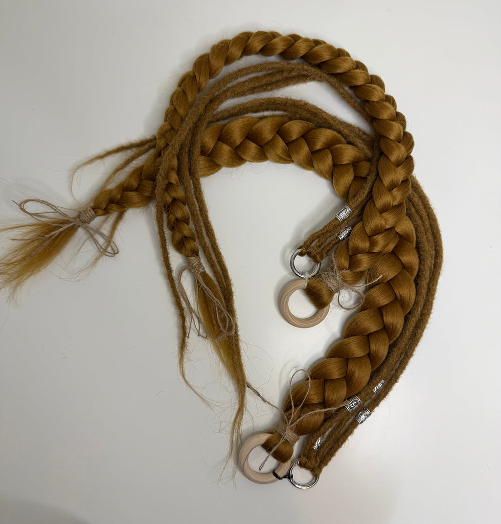 100% Handmade Playa Hairfall: No-MOOP Burning Man Braids & Dreadlock Extensions Natural bronze 1