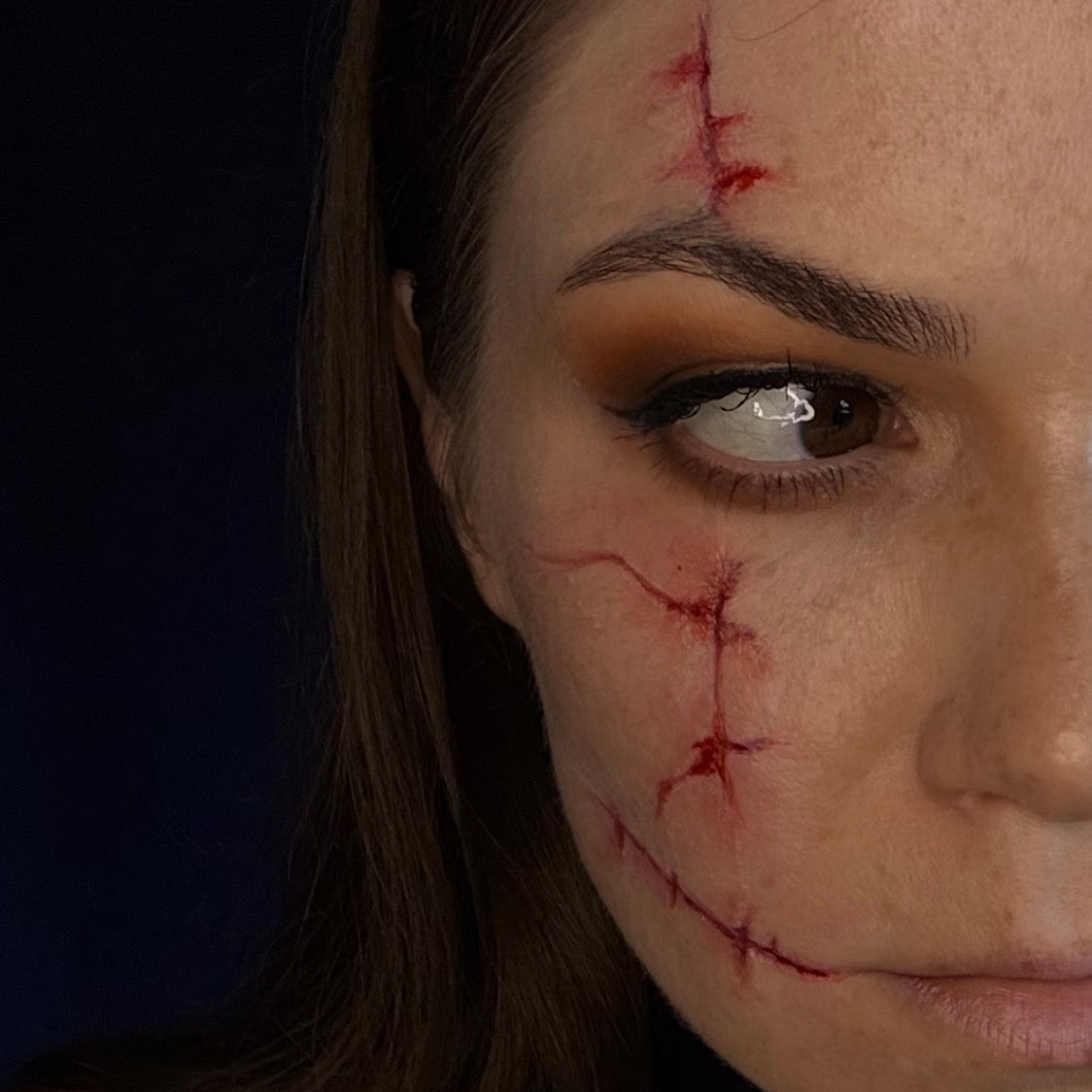 Lightweight Horror FX Facial Scar Prosthetic Hyper-Realistic | Latex-Free Silicone
